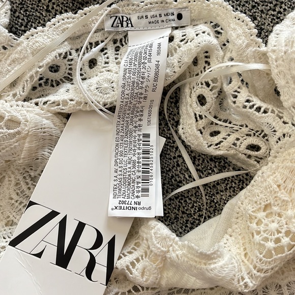 Zara white lace crochet bralette bra top size Small - Picture 4 of 7